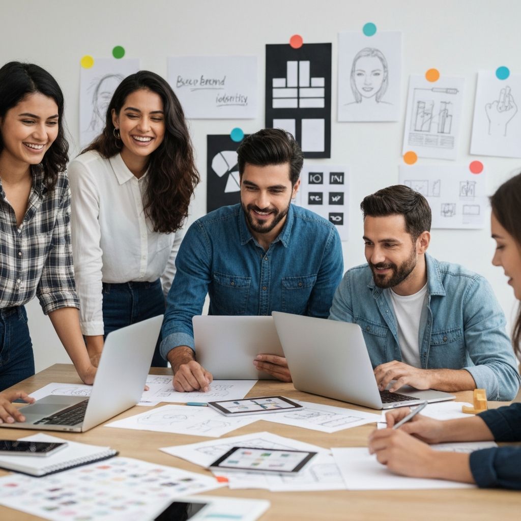 Shortbranded team working on branding projects